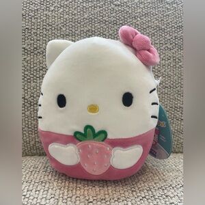BNWT Sanrio Squishmallow Hello Kitty holding strawberry